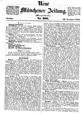 Neue Münchener Zeitung. Morgenblatt (Süddeutsche Presse) Dienstag 23. Dezember 1856