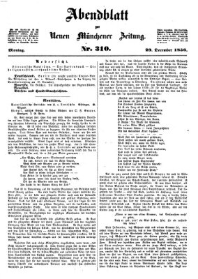 Neue Münchener Zeitung. Morgenblatt (Süddeutsche Presse) Montag 29. Dezember 1856