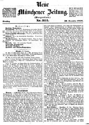 Neue Münchener Zeitung. Morgenblatt (Süddeutsche Presse) Dienstag 30. Dezember 1856