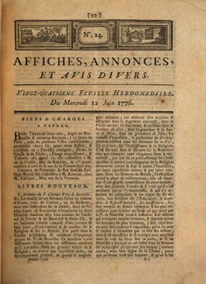 Affiches, annonces, et avis divers Mittwoch 12. Juni 1776