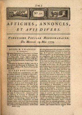 Affiches, annonces, et avis divers Mittwoch 19. Mai 1779