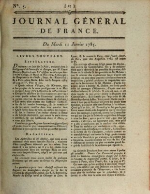 Affiches, annonces et avis divers ou Journal général de France (Affiches, annonces, et avis divers) Dienstag 11. Januar 1785