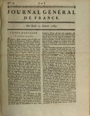 Affiches, annonces et avis divers ou Journal général de France (Affiches, annonces, et avis divers) Donnerstag 13. Januar 1785