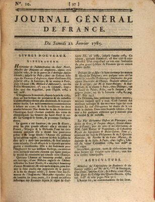 Affiches, annonces et avis divers ou Journal général de France (Affiches, annonces, et avis divers) Samstag 22. Januar 1785