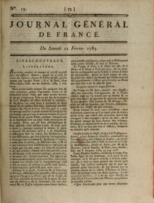 Affiches, annonces et avis divers ou Journal général de France (Affiches, annonces, et avis divers) Samstag 12. Februar 1785