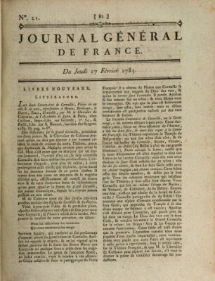 Affiches, annonces et avis divers ou Journal général de France (Affiches, annonces, et avis divers) Donnerstag 17. Februar 1785