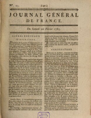 Affiches, annonces et avis divers ou Journal général de France (Affiches, annonces, et avis divers) Samstag 26. Februar 1785