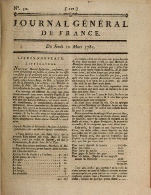 Affiches, annonces et avis divers ou Journal général de France (Affiches, annonces, et avis divers) Donnerstag 10. März 1785