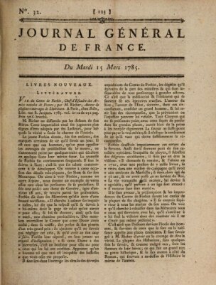 Affiches, annonces et avis divers ou Journal général de France (Affiches, annonces, et avis divers) Dienstag 15. März 1785