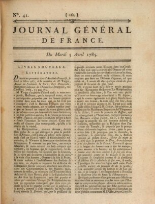 Affiches, annonces et avis divers ou Journal général de France (Affiches, annonces, et avis divers) Dienstag 5. April 1785