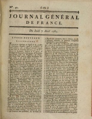 Affiches, annonces et avis divers ou Journal général de France (Affiches, annonces, et avis divers) Donnerstag 7. April 1785