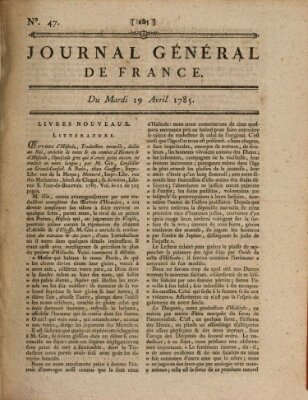 Affiches, annonces et avis divers ou Journal général de France (Affiches, annonces, et avis divers) Dienstag 19. April 1785