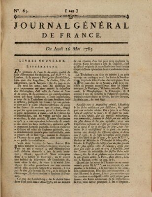 Affiches, annonces et avis divers ou Journal général de France (Affiches, annonces, et avis divers) Donnerstag 26. Mai 1785