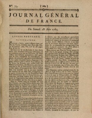 Affiches, annonces et avis divers ou Journal général de France (Affiches, annonces, et avis divers) Samstag 18. Juni 1785