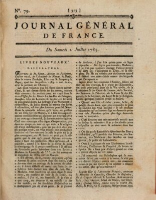 Affiches, annonces et avis divers ou Journal général de France (Affiches, annonces, et avis divers) Samstag 2. Juli 1785