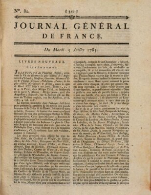 Affiches, annonces et avis divers ou Journal général de France (Affiches, annonces, et avis divers) Dienstag 5. Juli 1785