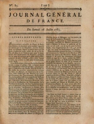 Affiches, annonces et avis divers ou Journal général de France (Affiches, annonces, et avis divers) Samstag 16. Juli 1785