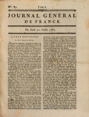 Affiches, annonces et avis divers ou Journal général de France (Affiches, annonces, et avis divers) Donnerstag 21. Juli 1785