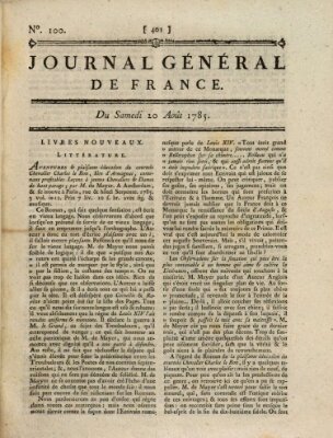 Affiches, annonces et avis divers ou Journal général de France (Affiches, annonces, et avis divers) Samstag 20. August 1785