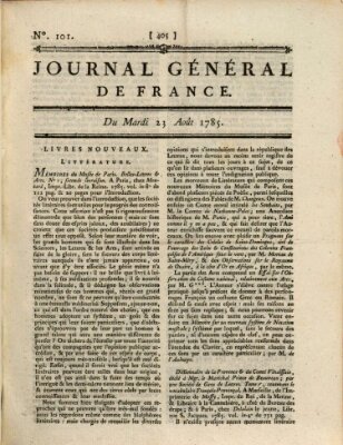 Affiches, annonces et avis divers ou Journal général de France (Affiches, annonces, et avis divers) Dienstag 23. August 1785