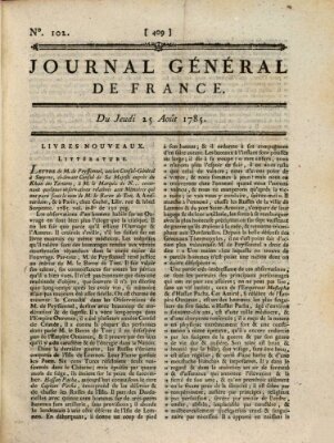 Affiches, annonces et avis divers ou Journal général de France (Affiches, annonces, et avis divers) Donnerstag 25. August 1785