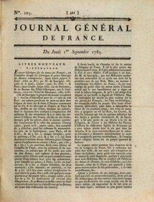 Affiches, annonces et avis divers ou Journal général de France (Affiches, annonces, et avis divers) Donnerstag 1. September 1785