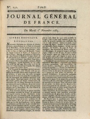 Affiches, annonces et avis divers ou Journal général de France (Affiches, annonces, et avis divers) Dienstag 1. November 1785