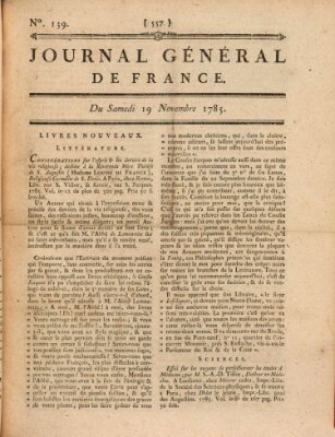 Affiches, annonces et avis divers ou Journal général de France (Affiches, annonces, et avis divers) Samstag 19. November 1785