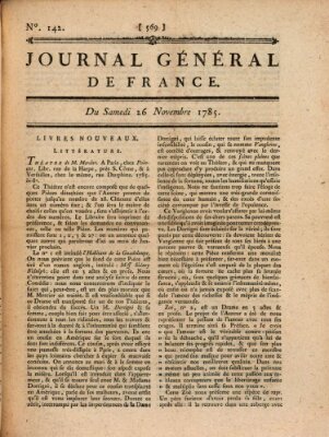 Affiches, annonces et avis divers ou Journal général de France (Affiches, annonces, et avis divers) Samstag 26. November 1785