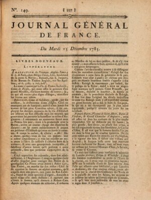 Affiches, annonces et avis divers ou Journal général de France (Affiches, annonces, et avis divers) Dienstag 13. Dezember 1785