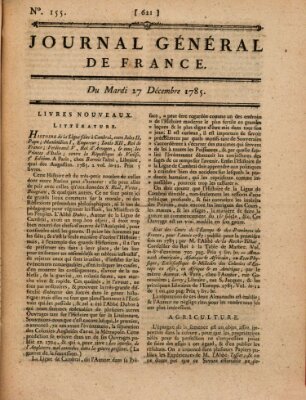 Affiches, annonces et avis divers ou Journal général de France (Affiches, annonces, et avis divers) Dienstag 27. Dezember 1785