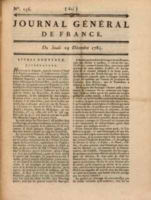 Affiches, annonces et avis divers ou Journal général de France (Affiches, annonces, et avis divers) Donnerstag 29. Dezember 1785