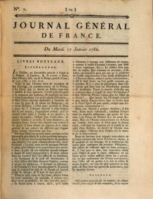 Affiches, annonces et avis divers ou Journal général de France (Affiches, annonces, et avis divers) Dienstag 17. Januar 1786