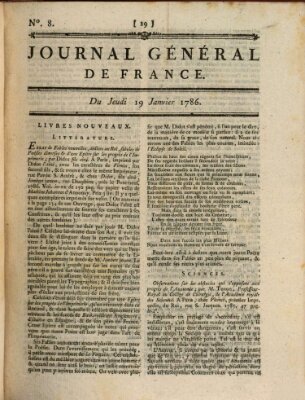 Affiches, annonces et avis divers ou Journal général de France (Affiches, annonces, et avis divers) Donnerstag 19. Januar 1786