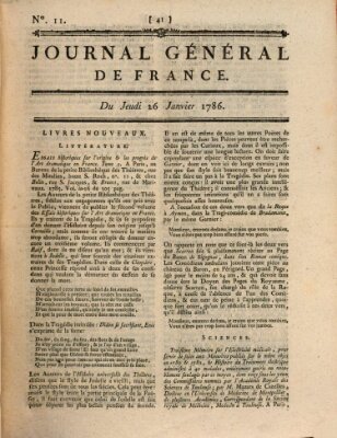 Affiches, annonces et avis divers ou Journal général de France (Affiches, annonces, et avis divers) Donnerstag 26. Januar 1786