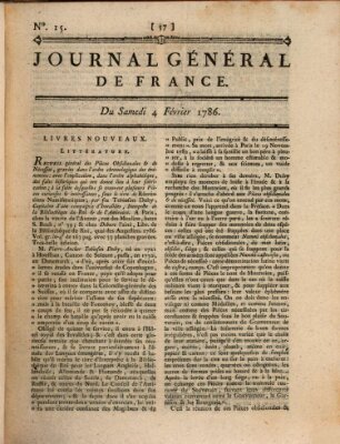 Affiches, annonces et avis divers ou Journal général de France (Affiches, annonces, et avis divers) Samstag 4. Februar 1786