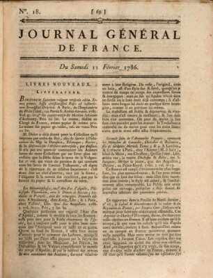 Affiches, annonces et avis divers ou Journal général de France (Affiches, annonces, et avis divers) Samstag 11. Februar 1786