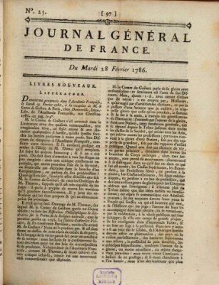 Affiches, annonces et avis divers ou Journal général de France (Affiches, annonces, et avis divers) Dienstag 28. Februar 1786