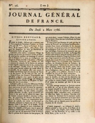 Affiches, annonces et avis divers ou Journal général de France (Affiches, annonces, et avis divers) Donnerstag 2. März 1786