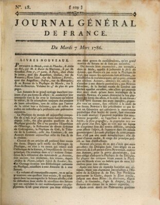 Affiches, annonces et avis divers ou Journal général de France (Affiches, annonces, et avis divers) Dienstag 7. März 1786