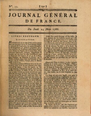 Affiches, annonces et avis divers ou Journal général de France (Affiches, annonces, et avis divers) Donnerstag 23. März 1786