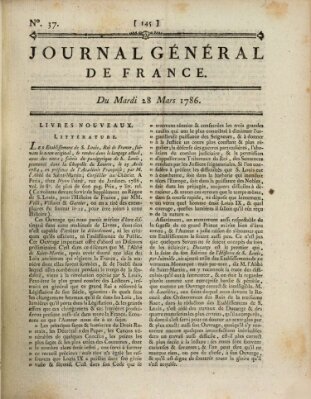 Affiches, annonces et avis divers ou Journal général de France (Affiches, annonces, et avis divers) Dienstag 28. März 1786