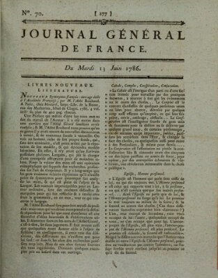 Affiches, annonces et avis divers ou Journal général de France (Affiches, annonces, et avis divers) Dienstag 13. Juni 1786