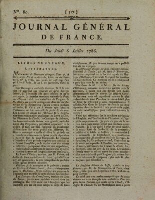 Affiches, annonces et avis divers ou Journal général de France (Affiches, annonces, et avis divers) Donnerstag 6. Juli 1786