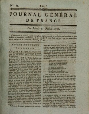 Affiches, annonces et avis divers ou Journal général de France (Affiches, annonces, et avis divers) Dienstag 11. Juli 1786