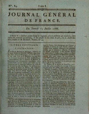 Affiches, annonces et avis divers ou Journal général de France (Affiches, annonces, et avis divers) Samstag 15. Juli 1786