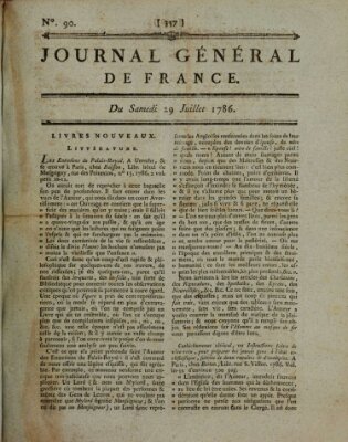 Affiches, annonces et avis divers ou Journal général de France (Affiches, annonces, et avis divers) Samstag 29. Juli 1786