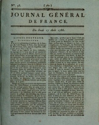 Affiches, annonces et avis divers ou Journal général de France (Affiches, annonces, et avis divers) Donnerstag 17. August 1786