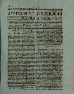 Affiches, annonces et avis divers ou Journal général de France (Affiches, annonces, et avis divers) Donnerstag 21. September 1786