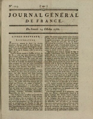 Affiches, annonces et avis divers ou Journal général de France (Affiches, annonces, et avis divers) Samstag 14. Oktober 1786